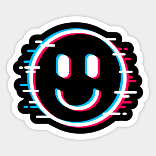 Glitch Face Happy Sticker